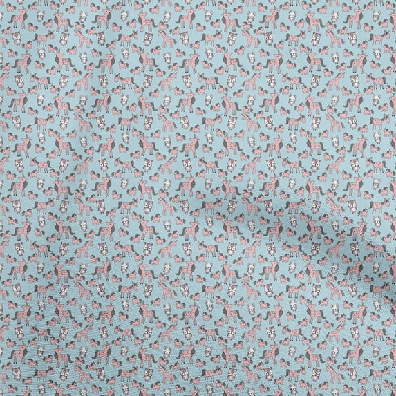oneOone Silk Tabby Light Blue Fabric Kids Animal Sewing Craft Projects Fabric Prints By Yard 42 Inch Wide
