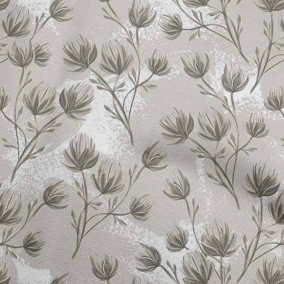 oneOone Silk Tabby Light Gray Fabric Florals Sewing Craft Projects Fabric Prints By Yard 42 Inch Wide