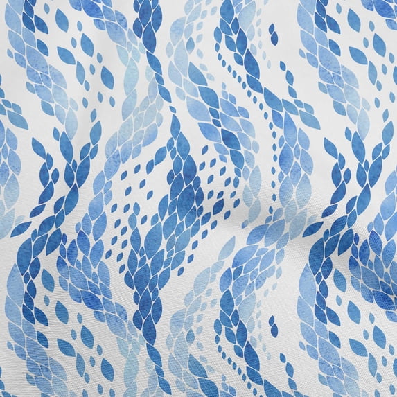 oneOone Silk Tabby Medium Blue Fabric Abstract Dress Material Fabric Print Fabric By The Yard 42 Inch Wide