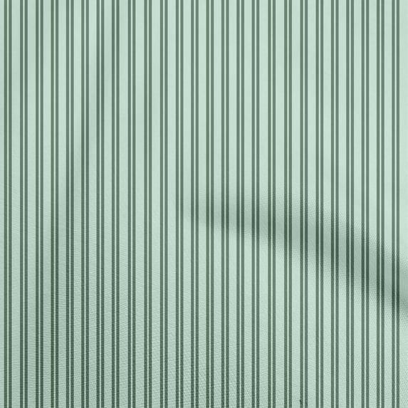 oneOone Silk Tabby Mint Green Fabric Stripes Dress Material Fabric Print Fabric By The Yard 42 Inch Wide
