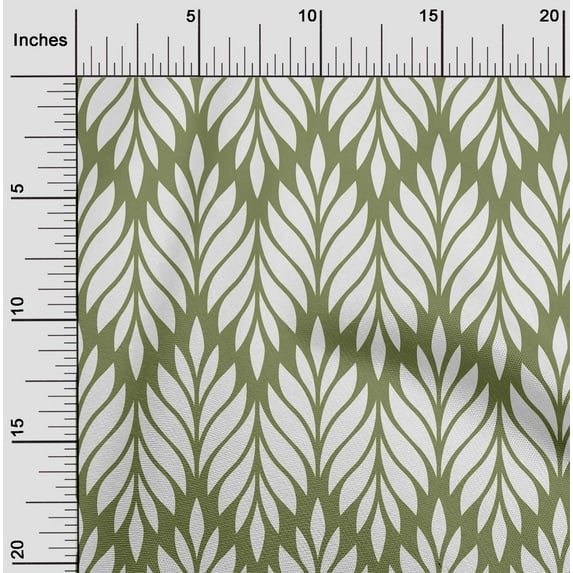 oneOone Silk Tabby Olive Green Fabric Tiles Moroccan Quilting Supplies Print Sewing Fabric By The Yard 42 Inch Wide