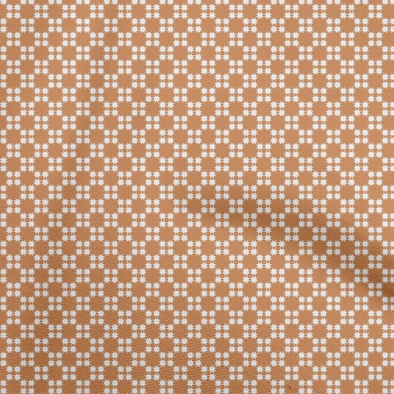 oneOone Silk Tabby Orange Fabric Asian Block Floral Diy Clothing Quilting Fabric Print Fabric By Yard 42 Inch Wide