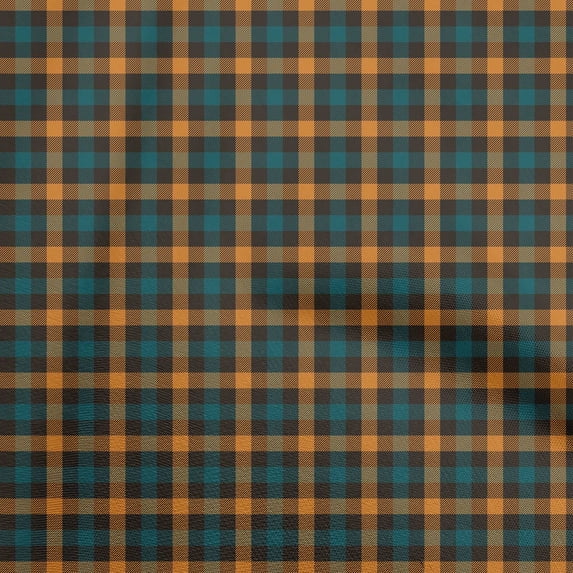 oneOone Silk Tabby Orange Fabric Check Craft Projects Decor Fabric Printed By The Yard 42 Inch Wide