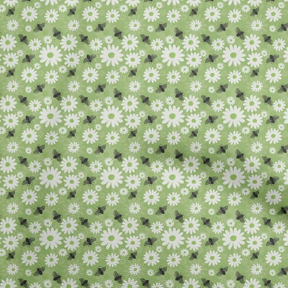 oneOone Silk Tabby Pear Green Fabric Honey Bees Sewing Fabric By The Yard Printed Diy Clothing Sewing Supplies 42 Inch Wide