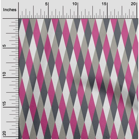 oneOone Silk Tabby Pink Fabric Argyle Check Fabric For Sewing Printed Craft Fabric By The Yard 42 Inch Wide