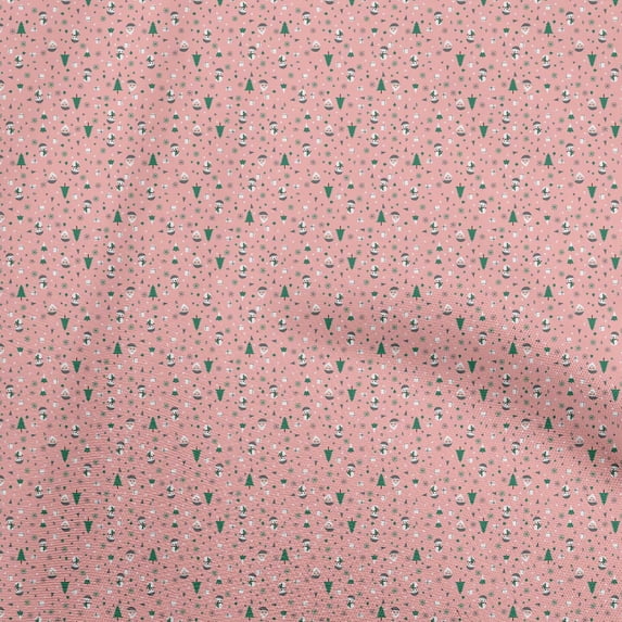oneOone Silk Tabby Pink Fabric Christmas Quilting Supplies Print Sewing Fabric By The Yard 42 Inch Wide