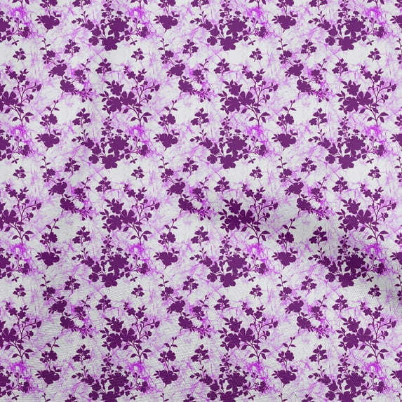 oneOone Silk Tabby Purple Fabric Florals Dress Material Fabric Print Fabric By The Yard 42 Inch Wide