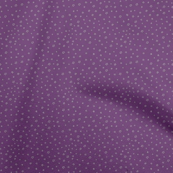 oneOone Silk Tabby Purple Fabric Minimal Stars Fabric For Sewing Printed Craft Fabric By The Yard 42 Inch Wide