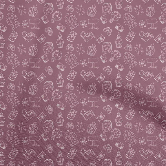 oneOone Silk Tabby Purple Fabric Travel Sewing Material Print Fabric By The Yard 42 Inch Wide