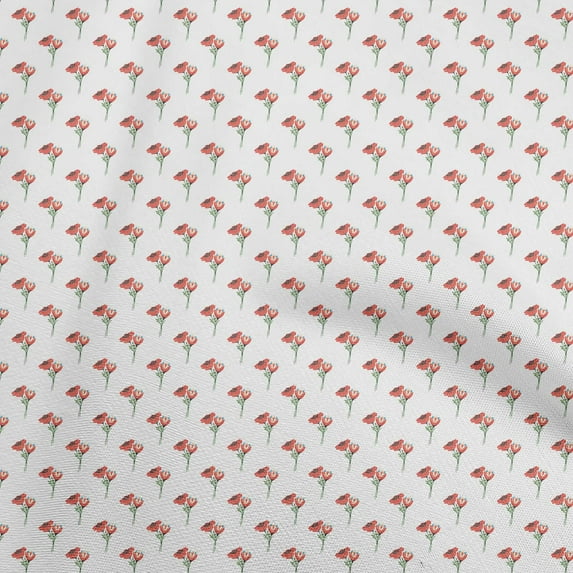 oneOone Silk Tabby Red Fabric Floral Quilting Supplies Print Sewing Fabric By The Yard 42 Inch Wide