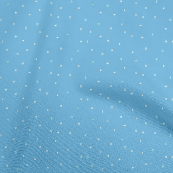 oneOone Silk Tabby Sky Blue Fabric Snowflake Quilting Supplies Print Sewing Fabric By The Yard 42 Inch Wide