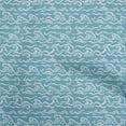 thumbnail image 1 of oneOone Silk Tabby Teal Blue Fabric Asian Japanese Wave Sewing Craft Projects Fabric Prints By Yard 42 Inch Wide, 1 of 4