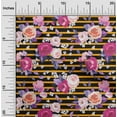 thumbnail image 1 of oneOone Silk Tabby Yellow Fabric Stripe & Rose Floral Sewing Craft Projects Fabric Prints By Yard 42 Inch Wide, 1 of 4