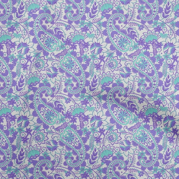 oneOone Velvet Amethyst Fabric Paisleys Craft Projects Decor Fabric Printed By The Yard 58 Inch Wide