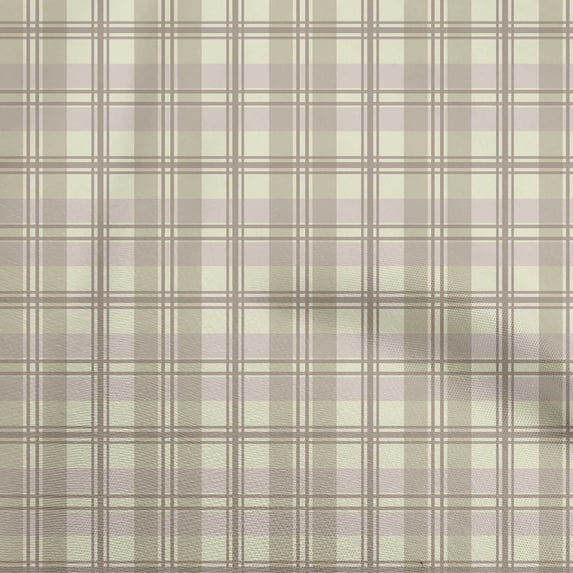 oneOone Velvet Beige Fabric Check Craft Projects Decor Fabric Printed By The Yard 58 Inch Wide