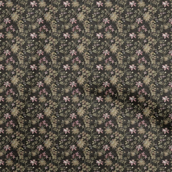 oneOone Velvet Black Fabric Batik Sewing Material Print Fabric By The Yard 58 Inch Wide
