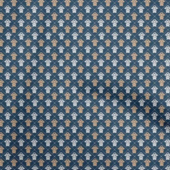 oneOone Velvet & Blue Fabric Block Quilting Supplies Print Sewing Fabric By The Yard 58 Inch Wide-24