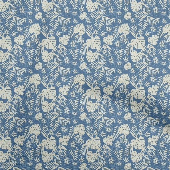 oneOone Velvet Blue Fabric Tropical Diy Clothing Quilting Fabric Print Fabric By Yard 58 Inch Wide