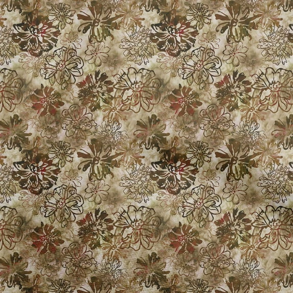 oneOone Velvet Brown Fabric Abstract Floral Craft Projects Decor Fabric Printed By The Yard 58 Inch Wide