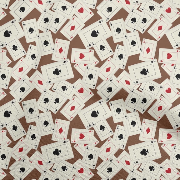 oneOone Velvet Brown Fabric Poker Card Quilting Supplies Print Sewing Fabric By The Yard 58 Inch Wide