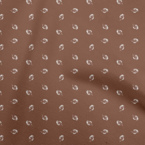 oneOone Velvet Brown Fabric Sea Shells Dress Material Fabric Print Fabric By The Yard 58 Inch Wide