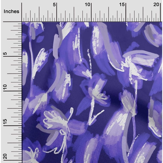 oneOone Velvet Dark Blue Fabric Florals Sewing Craft Projects Fabric Prints By Yard 58 Inch Wide