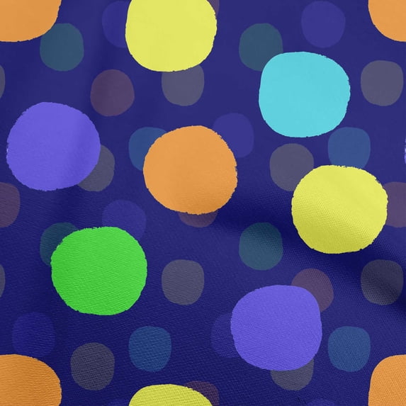 oneOone Velvet Dark Blue Fabric Polka Dress Material Fabric Print Fabric By The Yard 58 Inch Wide