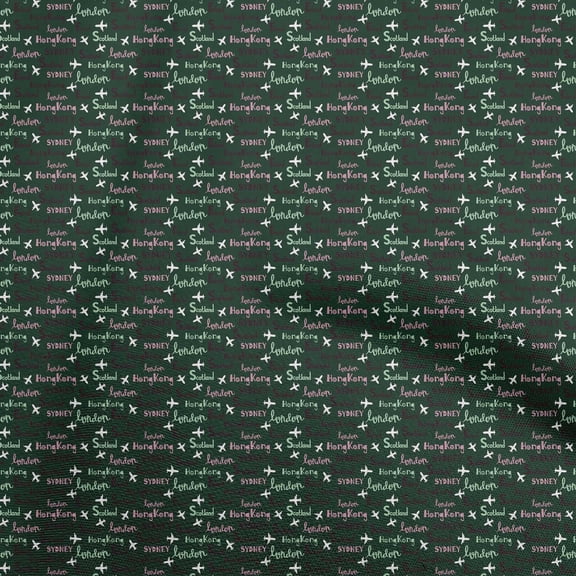 oneOone Velvet Dark Green Fabric Travel Sewing Material Print Fabric By The Yard 58 Inch Wide