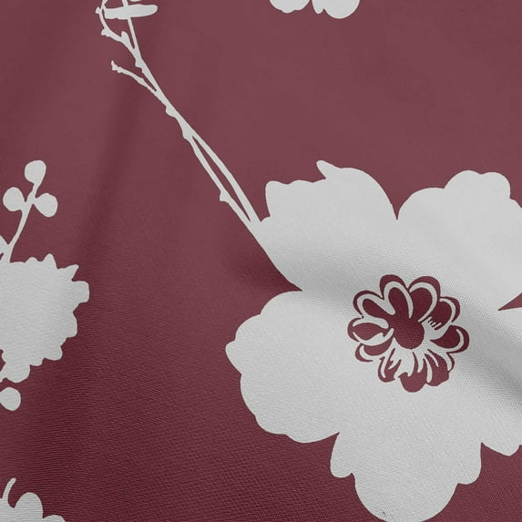 oneOone Velvet Dark Magenta Fabric Floral Sunflower Silhouette Sewing Fabric By The Yard Printed Diy Clothing Sewing Supplies 58 Inch Wide