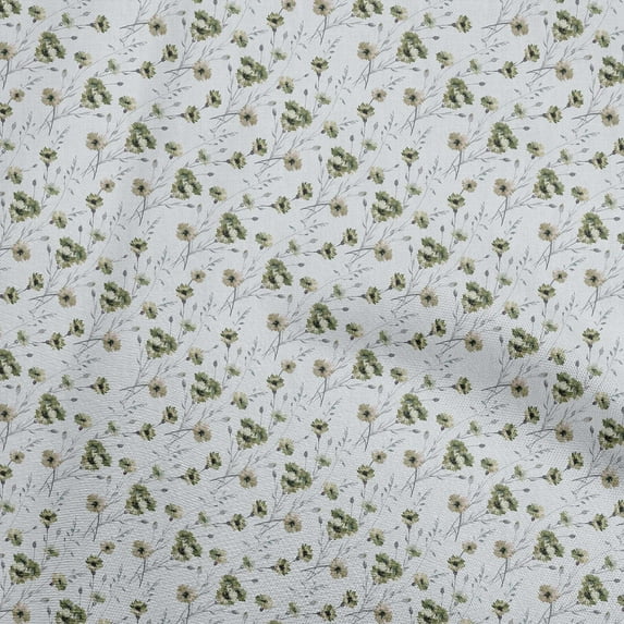 oneOone Velvet Gray Fabric Watercolor Floral Fabric For Sewing Printed Craft Fabric By The Yard 58 Inch Wide