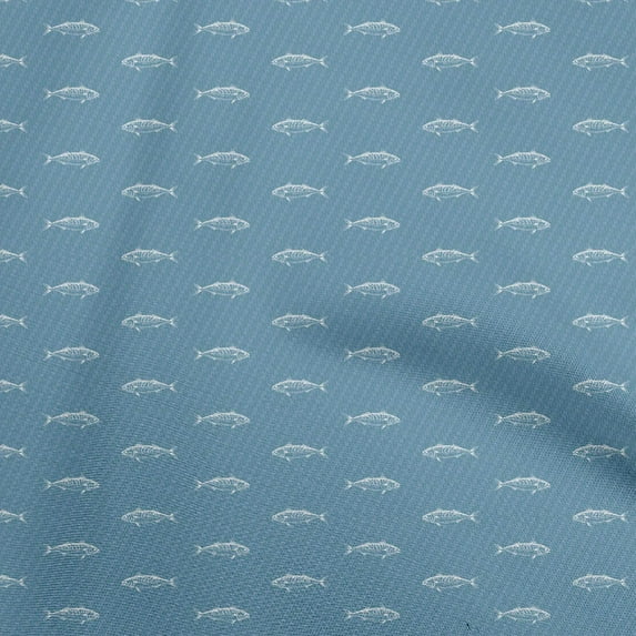 oneOone Velvet Grayish Blue Fabric Fish Sewing Material Print Fabric By The Yard 58 Inch Wide