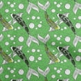 thumbnail image 1 of oneOone Velvet Green Fabric Asian Japanese Koi Fish Sewing Material Print Fabric By The Yard 58 Inch Wide, 1 of 4