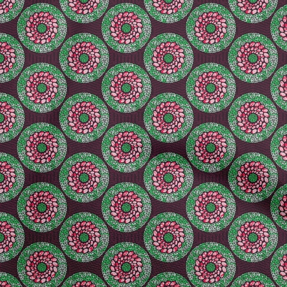 oneOone Velvet Green Fabric Asian Mandala Diy Clothing Quilting Fabric Print Fabric By Yard 58 Inch Wide