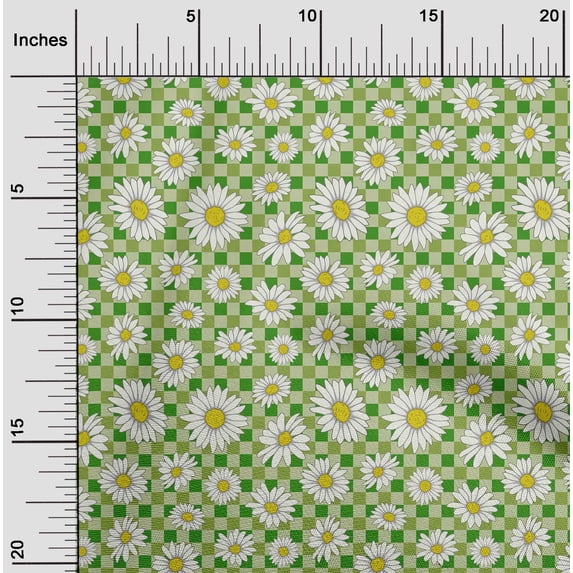oneOone Velvet Green Fabric Sunflower Floral Craft Projects Decor Fabric Printed By The Yard 58 Inch Wide