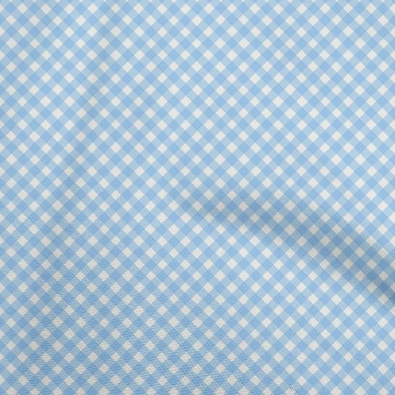 oneOone Velvet Light Blue Fabric Gingham Check Sewing Fabric By The Yard Printed Diy Clothing Sewing Supplies 58 Inch Wide
