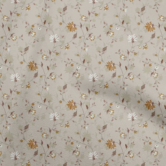 oneOone Velvet Light Brown Fabric Floral Sewing Fabric By The Yard Printed Diy Clothing Sewing Supplies 58 Inch Wide