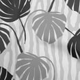 thumbnail image 1 of oneOone Velvet Light Gray Fabric Tropical Palm Leaf With Broken Fat Lines Dress Material Fabric Print Fabric By The Yard 58 Inch Wide, 1 of 4