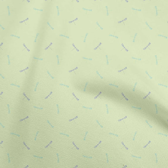 oneOone Velvet Light Green Fabric Dragonfly Sewing Material Print Fabric By The Yard 58 Inch Wide
