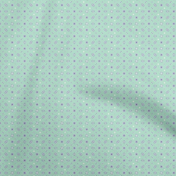 oneOone Velvet Light Mint Green Fabric Geometric Craft Projects Decor Fabric Printed By The Yard 58 Inch Wide