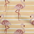 thumbnail image 1 of oneOone Velvet Light Peach Fabric Tropical Flamingo With Stripes Sewing Material Print Fabric By The Yard 58 Inch Wide, 1 of 4
