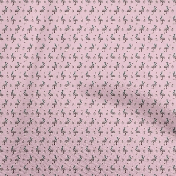 oneOone Velvet Light Pink Fabric Animal Sewing Material Print Fabric By The Yard 58 Inch Wide