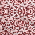 thumbnail image 1 of oneOone Velvet Maroon Fabric Asian Block Fish Craft Projects Decor Fabric Printed By The Yard 58 Inch Wide, 1 of 4
