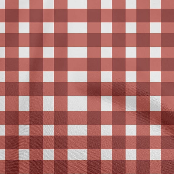 oneOone Velvet Maroon Fabric Gingham Check Dress Material Fabric Print Fabric By The Yard 58 Inch Wide