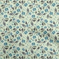 thumbnail image 1 of oneOone Velvet Medium Blue Fabric Floral Fabric For Sewing Printed Craft Fabric By The Yard 58 Inch Wide, 1 of 5