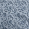 thumbnail image 1 of oneOone Velvet Medium Blue Fabric Jacobean Floral Sewing Material Print Fabric By The Yard 58 Inch Wide, 1 of 4