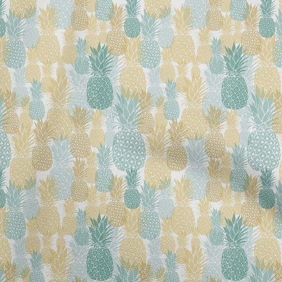 oneOone Velvet Pale Yellow Fabric Pineapple Dress Material Fabric Print Fabric By The Yard 58 Inch Wide