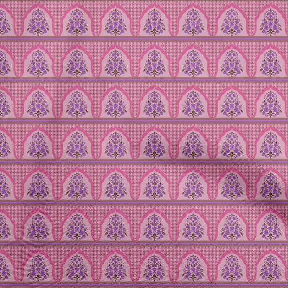 oneOone Velvet Pink Fabric Arabic Moroccan Diy Clothing Quilting Fabric Print Fabric By Yard 58 Inch Wide