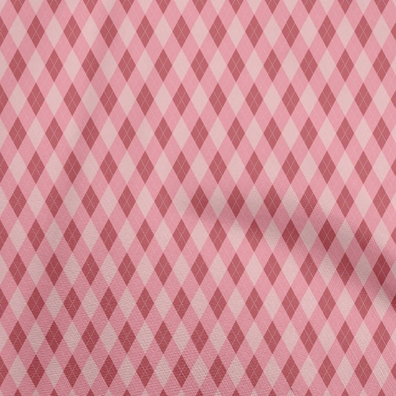 oneOone Velvet Pink Fabric Check Argyle Dress Material Fabric Print Fabric By The Yard 58 Inch Wide