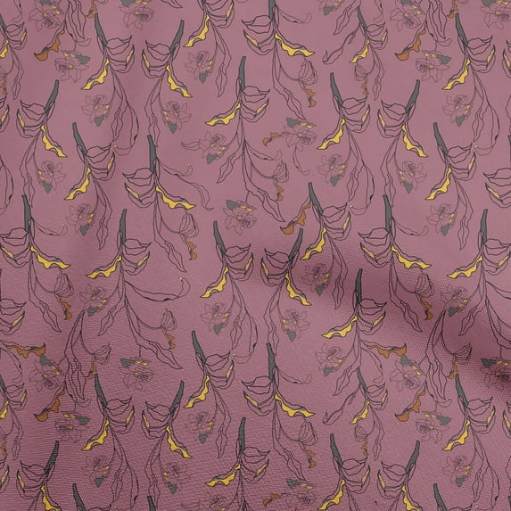 oneOone Velvet Pink Fabric Floral & Craft Projects Decor Fabric Printed By The Yard 58 Inch Wide
