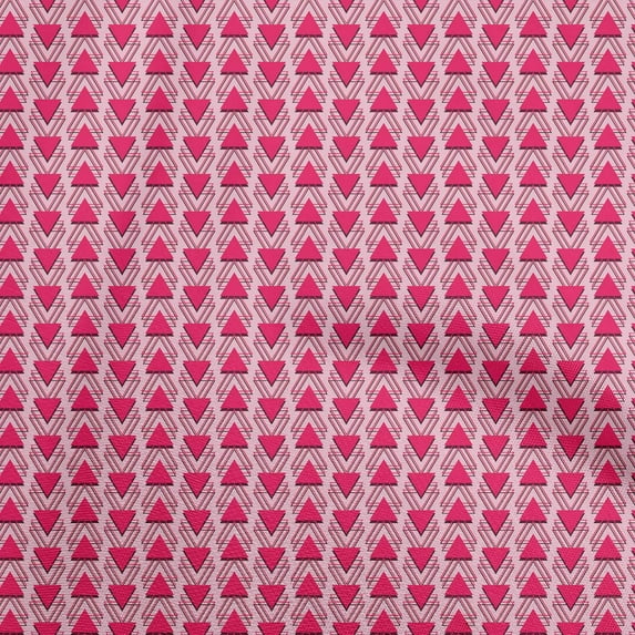 oneOone Velvet Pink Fabric Geometric Dress Material Fabric Print Fabric By The Yard 58 Inch Wide